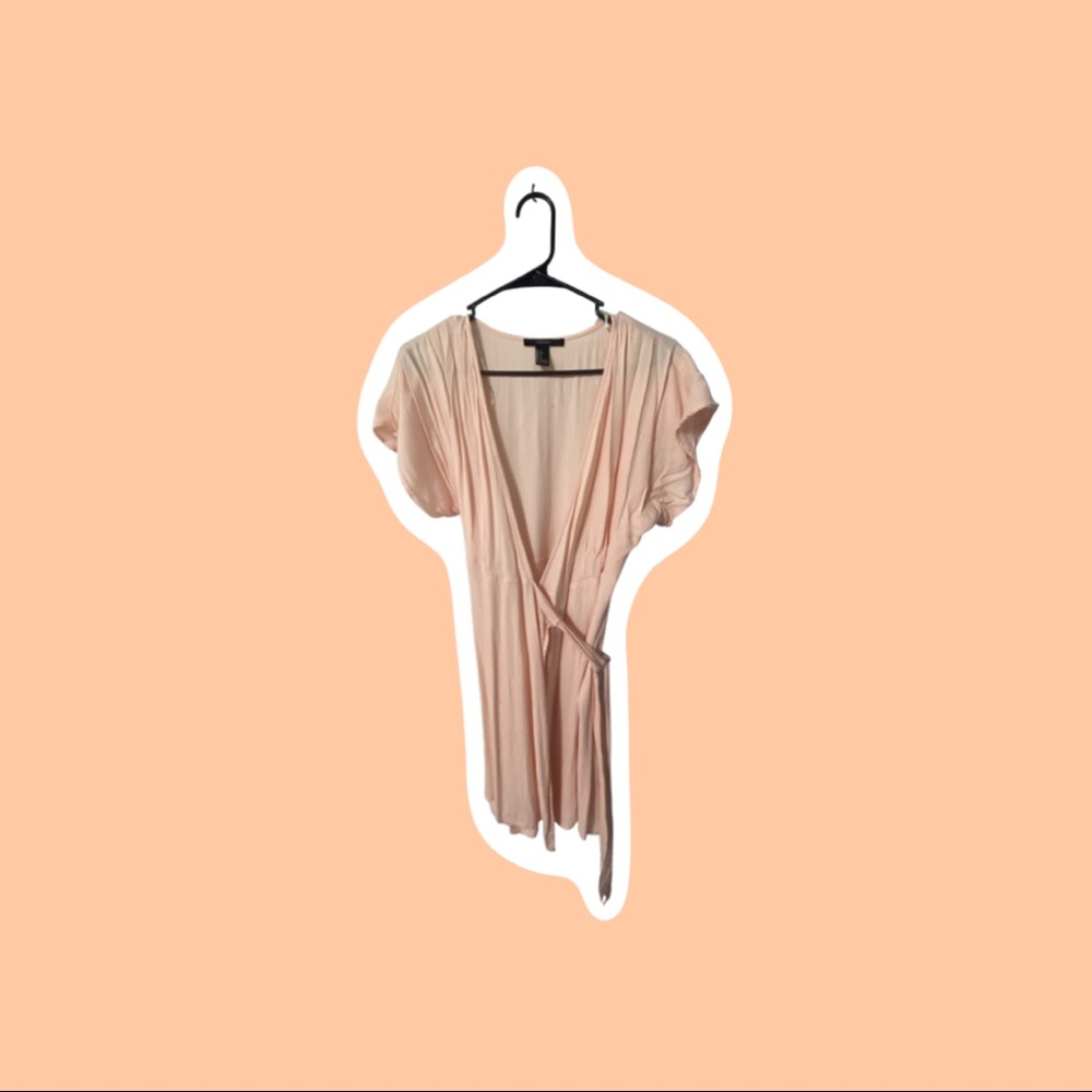 Forever 21 Light Peach tie Dress, V Neck